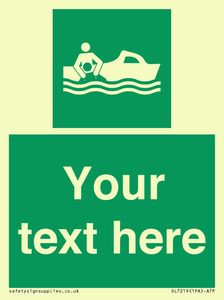 Custom sign safe condition Rescue boat